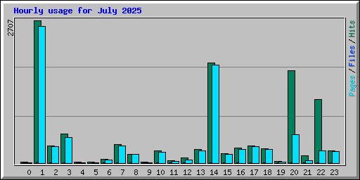 Hourly usage for July 2025