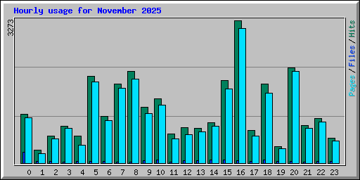 Hourly usage for November 2025