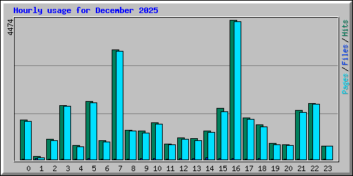 Hourly usage for December 2025